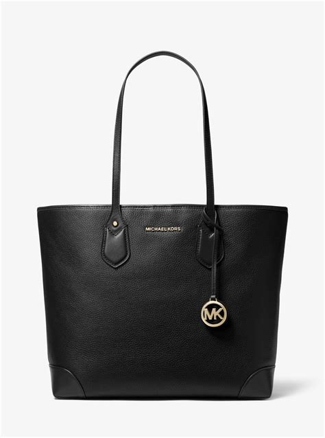 michael kors large black leather eva|MICHAEL Michael Kors Eva Large Tote .